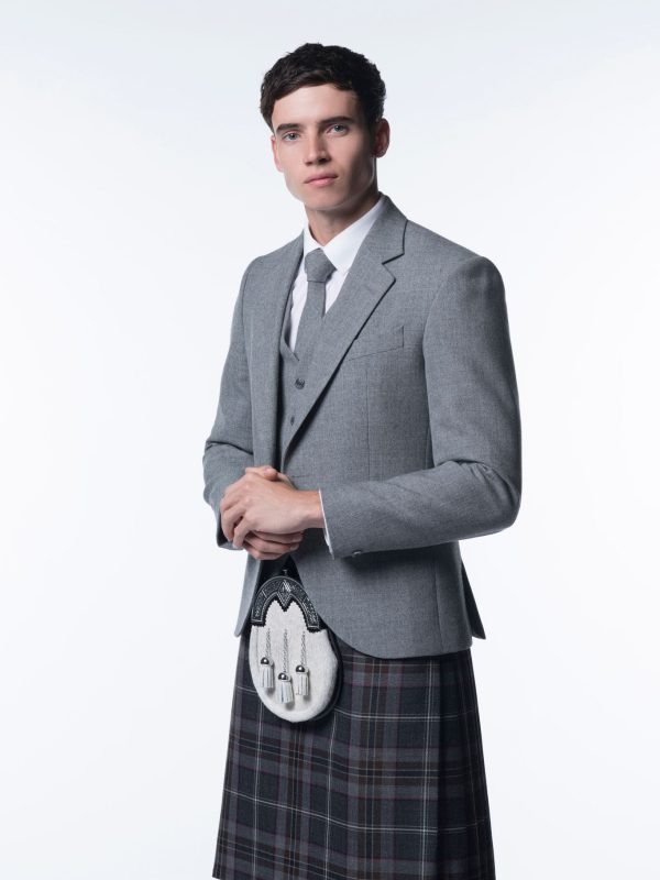 Lomond Grey Tweed Kilt Jacket and Waistcoat